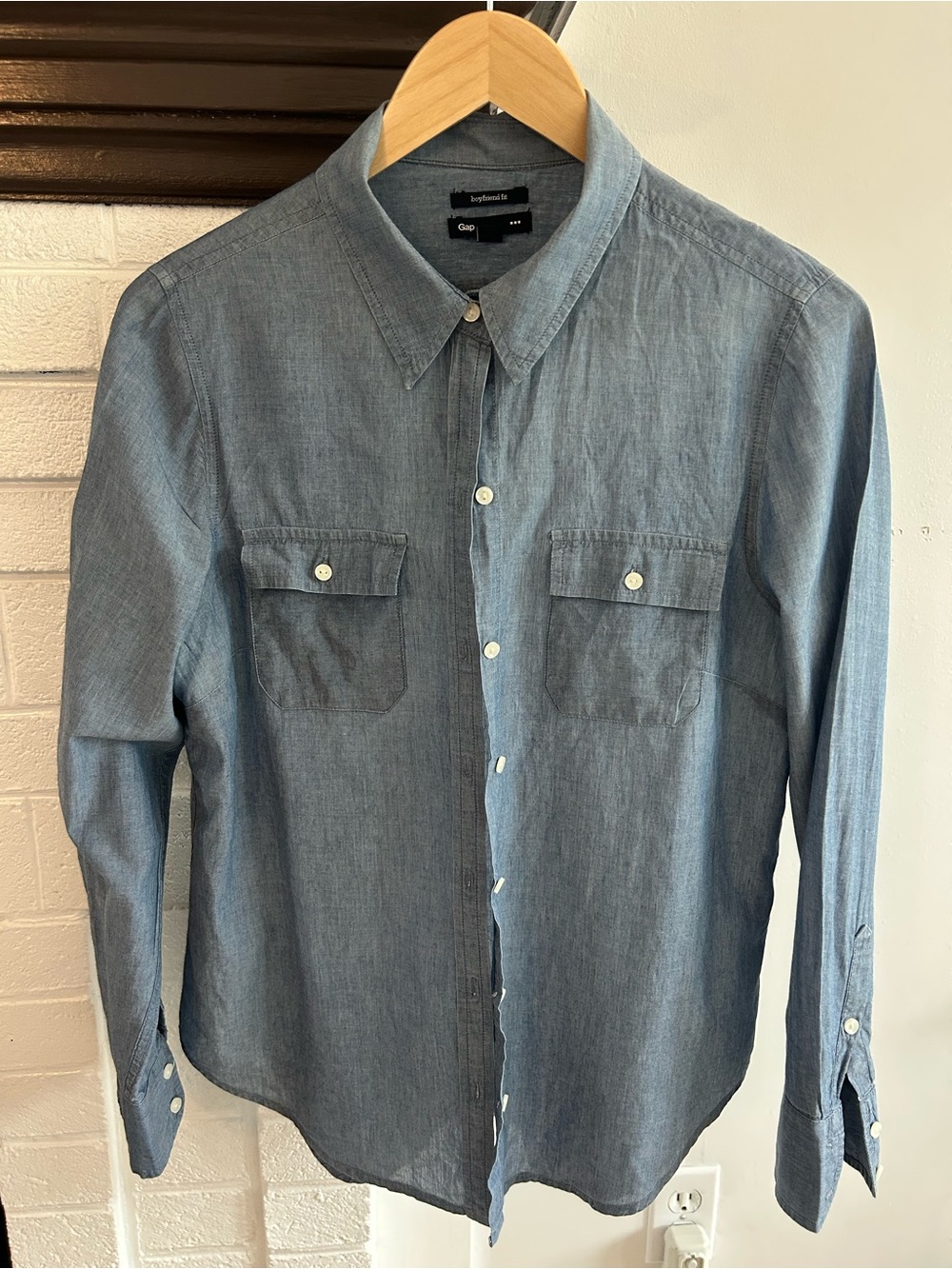 GAP Blue Chambray Button-Down Shirt